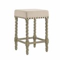 Carolina Cottage 24 in. Remick Counter Stool Weathered Gray & Linen 3663-WGLN